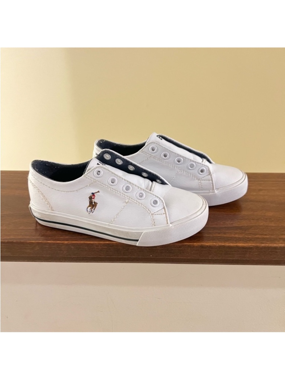 Polo by Ralph Lauren Kids White Canvas Sneakers.